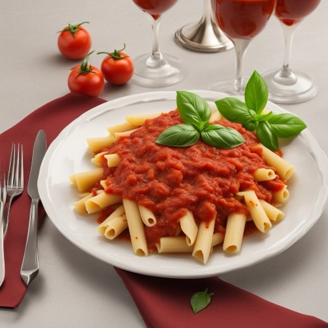 Ziti with Sauce.