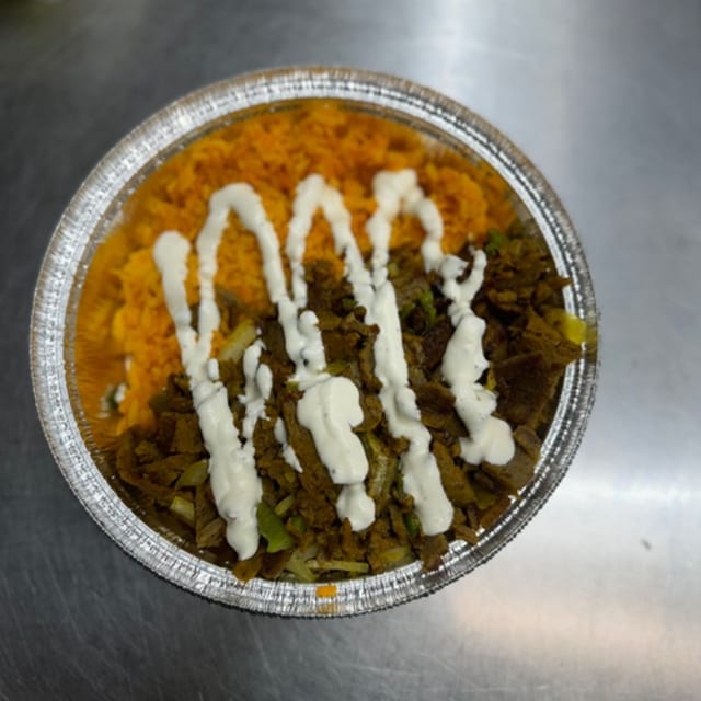 Lamb Shawarma Over Rice.