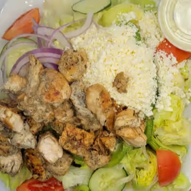 Greek Salad with Chicken.